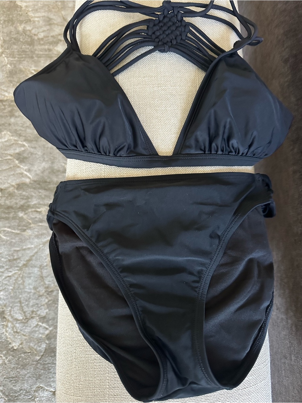 SO Black Strappy Triangle Bikini Set